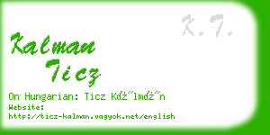 kalman ticz business card